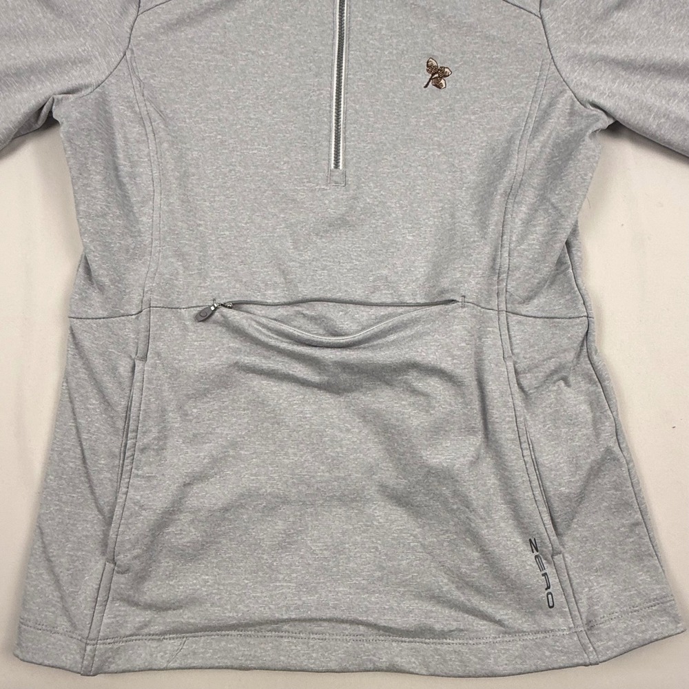 Zero Restriction Womens Gray 1/4 Zip Performance Hoodie Thumbhole Small Acorn - Picture 7 of 13